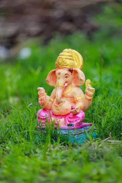 Posąg Indyjskiego Lorda Ganeshy Idoli Lorda Ganesha Nadchodzący Festiwal Ganapati — Zdjęcie stockowe