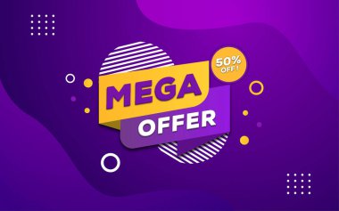 Mega, düzenlenebilir metin efektli pankart şablonu.