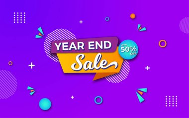 Düzenlenebilir metin efektli yıl sonu satışı afişi.