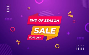 Düzenlenebilir metin efektiyle sezon sonu satışı afişi