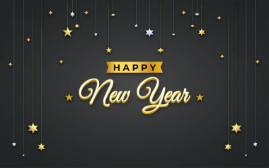 Düzenlenebilir metin efektli Mutlu Yeni Yıl afişleri.