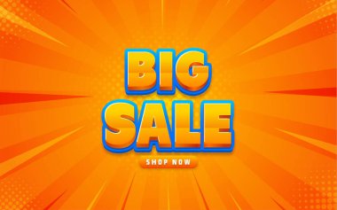 Big sale banner with editable text effect. clipart