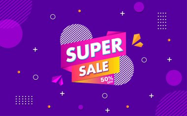 3D düzenlenebilir metin efektli süper satış afişi.