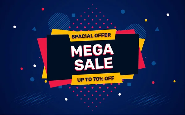 stock vector Mega sale special offer banner template with editable text effect