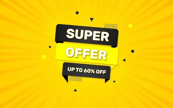 Super Offer Sale Banner Editable Text Effect — Stock Vector