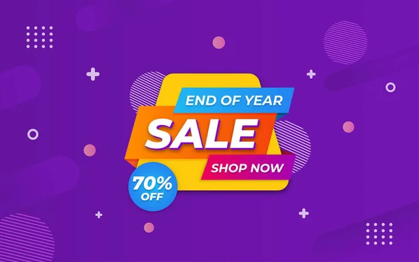 End Year Sale Banner Sale Banner Promotion Template Design — Stock Vector