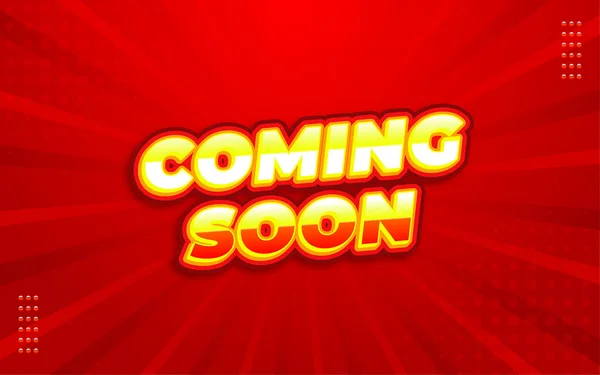 Coming Soon Banner Red Editable Text Effect — Stock Vector