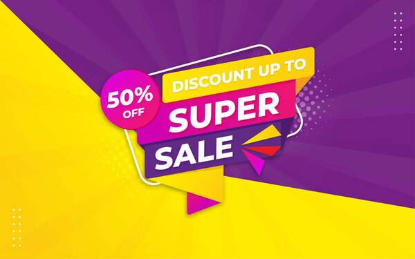Super sale offer banner template with editable text effect
