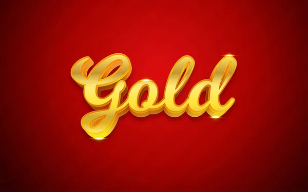 Altın Metin Efekti Düzenlenebilir Zarif Metin Biçimi — Stok Vektör