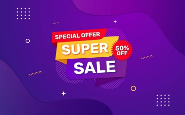 Düzenlenebilir metin efektli süper satış afişi