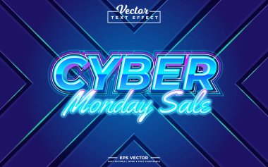 Siber Pazartesi Satışı 3d düzenlenebilir metin efekti