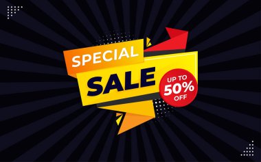 Düzenlenebilir metin efektli özel satış afişi