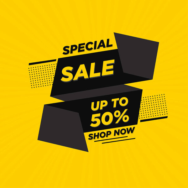 Special sale banner with editable text effect