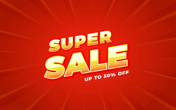 Stock vector Super sale discount banner editable text effect template promotion