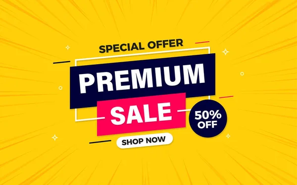 Premium Sale Banner Met Bewerkbaar Teksteffect — Stockvector