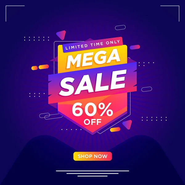 Mega Sale Offer Banner Mit Editierbarem Texteffekt — Stockvektor