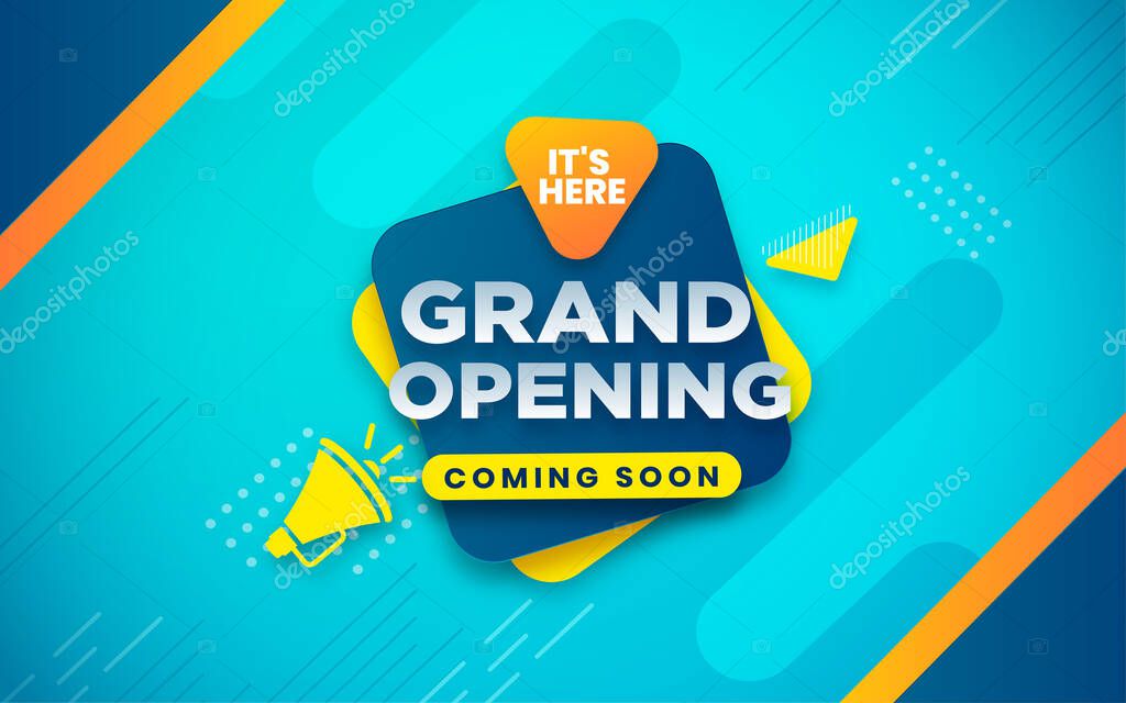 Grand Opening coming sale poster, sale banner design template with 3d editable text effect
