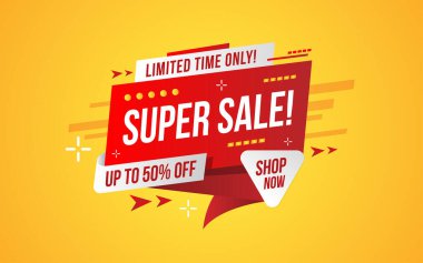 Süper satış afişi, 3D düzenlenebilir metin efektli indirimli tanıtım şablonu