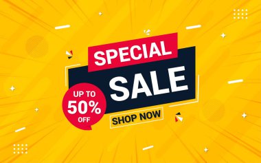 Özel indirimli pankart tasarımı.