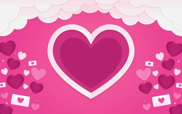 Elegant Happy Valentine Day Stylish Frame Background — Stock Vector