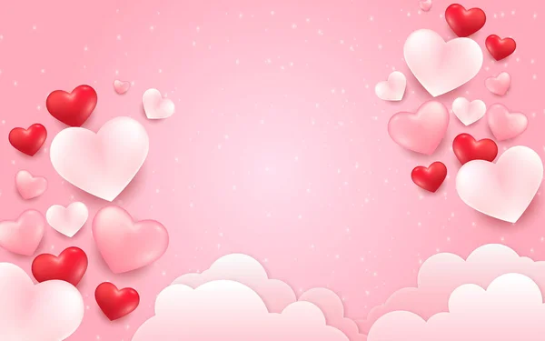 Lovely Valentine Day Background Hearts — Stock Vector