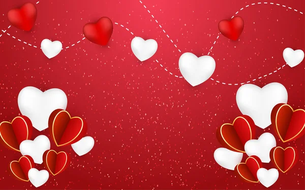 Krásné Valentýnské Pozadí Srdcem Vektorovým Souborem — Stockový vektor