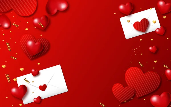 Schöner Valentinstag Mit Herz — Stockvektor