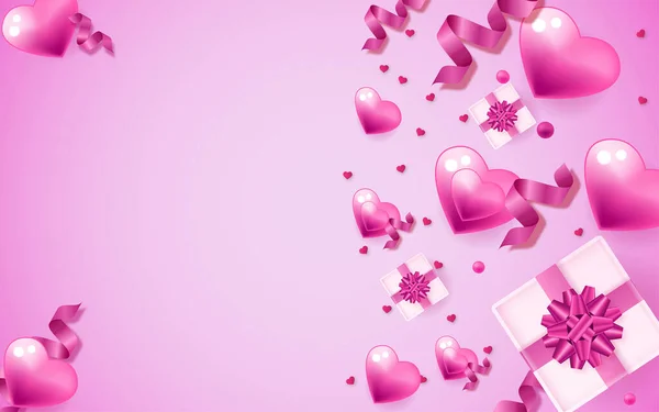 Lovely Valentine Day Background Hearts — Stock Vector