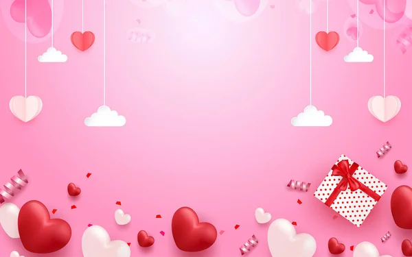 Elegante Glückliche Valentinstag Stilvollen Hintergrund — Stockvektor