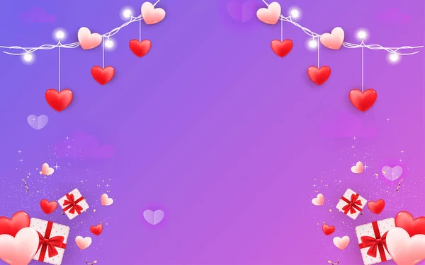 Beau Fond Saint Valentin Avec Des Cœurs — Image vectorielle