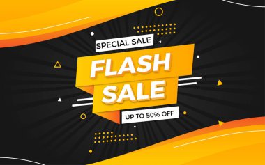 Mega, düzenlenebilir metin efektli özel satış afişi sunar