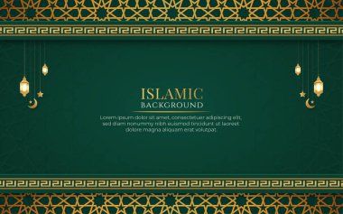 Arabic islamic luxury ornamental background with golden arabic pattern 