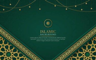 Arabic islamic luxury ornamental background with golden arabic pattern 
