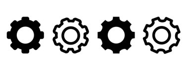 Ayarlar ve Ayarlar Simgeleri Ayarlandı. Kurulum, Ayarlar, Seçenekler, İndirme, Güncelleme, Gears ve diğerleri gibi basit doğrusal web simgeleri koleksiyonu. Düzenlenebilir vektör vuruşu