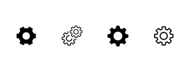 settings icon in different style vector illustration. two colored and black settings vector icons designed in filled, outline, line and stroke style can be used for web, mobile, u