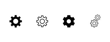 settings icon in different style vector illustration. two colored and black settings vector icons designed in filled, outline, line and stroke style can be used for web, mobile, u