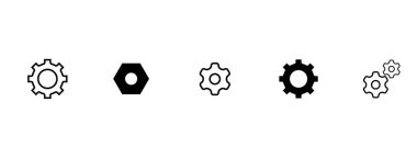 settings icon in different style vector illustration. two colored and black settings vector icons designed in filled, outline, line and stroke style can be used for web, mobile, u
