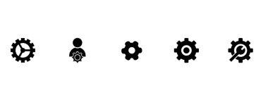 Ayarlar ve Ayarlar Simgeleri Ayarlandı. Kurulum, Ayarlar, Seçenekler, İndirme, Güncelleme, Gears ve diğerleri gibi basit doğrusal web simgeleri koleksiyonu. Düzenlenebilir vektör vuruşu