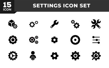 Ayarlar ve Ayarlar Simgeleri Ayarlandı. Kurulum, Ayarlar, Seçenekler, İndirme, Güncelleme, Gears ve diğerleri gibi basit doğrusal web simgeleri koleksiyonu. Düzenlenebilir vektör vuruşu