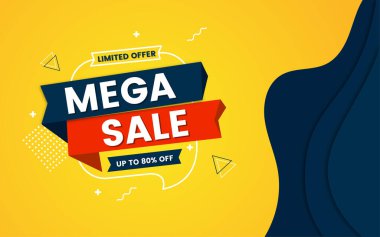 Modern mega sale banner with 80% off