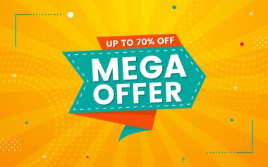 Mega offer modern design with colorful background