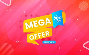 Düzenlenebilir metin efektli süper satış pankartı