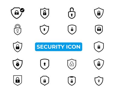 minimal security icon set clipart