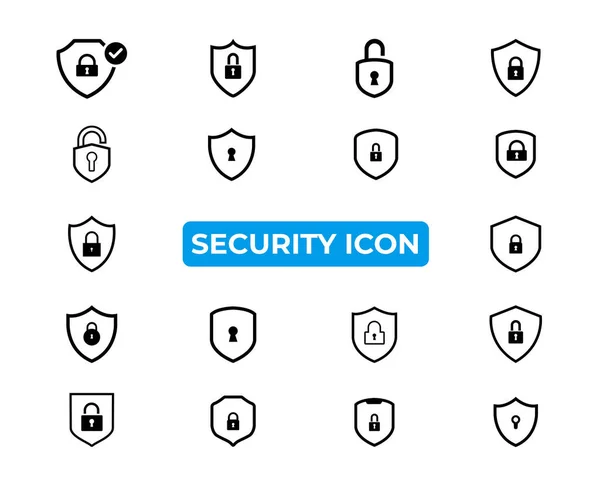 stock vector minimal security icon set