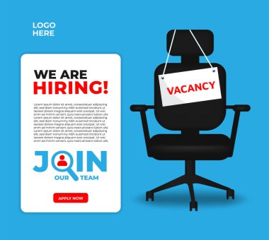 We're hiring vector banner design. employee vacancy announcement