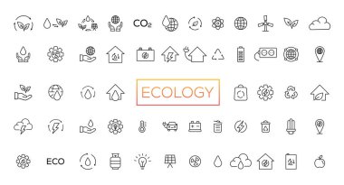 Ecology line icon collection. Ecology and nature green symbol. Nature icon. Outline nature green icons set. Eco green icons