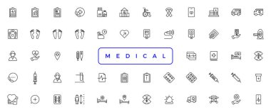  Medecine and Health flat icons. Collection health care medical sign icons