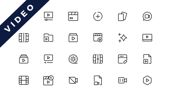 Media player icons collection. Video player icons. Cinema icon