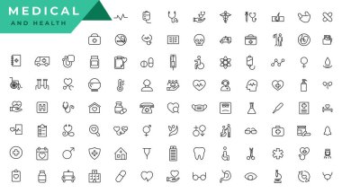 Medecine and Health flat icons. Collection health care medical sign icons.Medical Vector Icons Set.