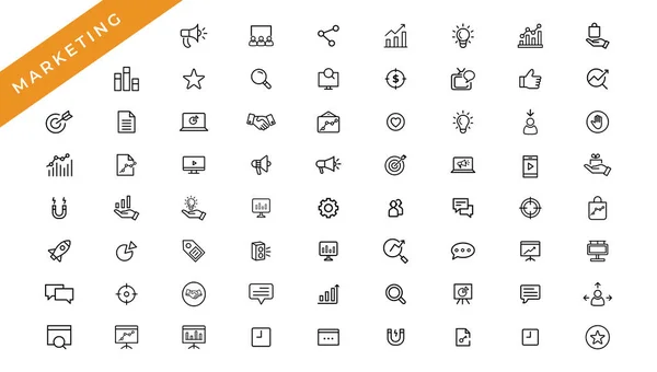 Marketing line icons set. Advertising icon collection. Marketing symbol set. Vecto